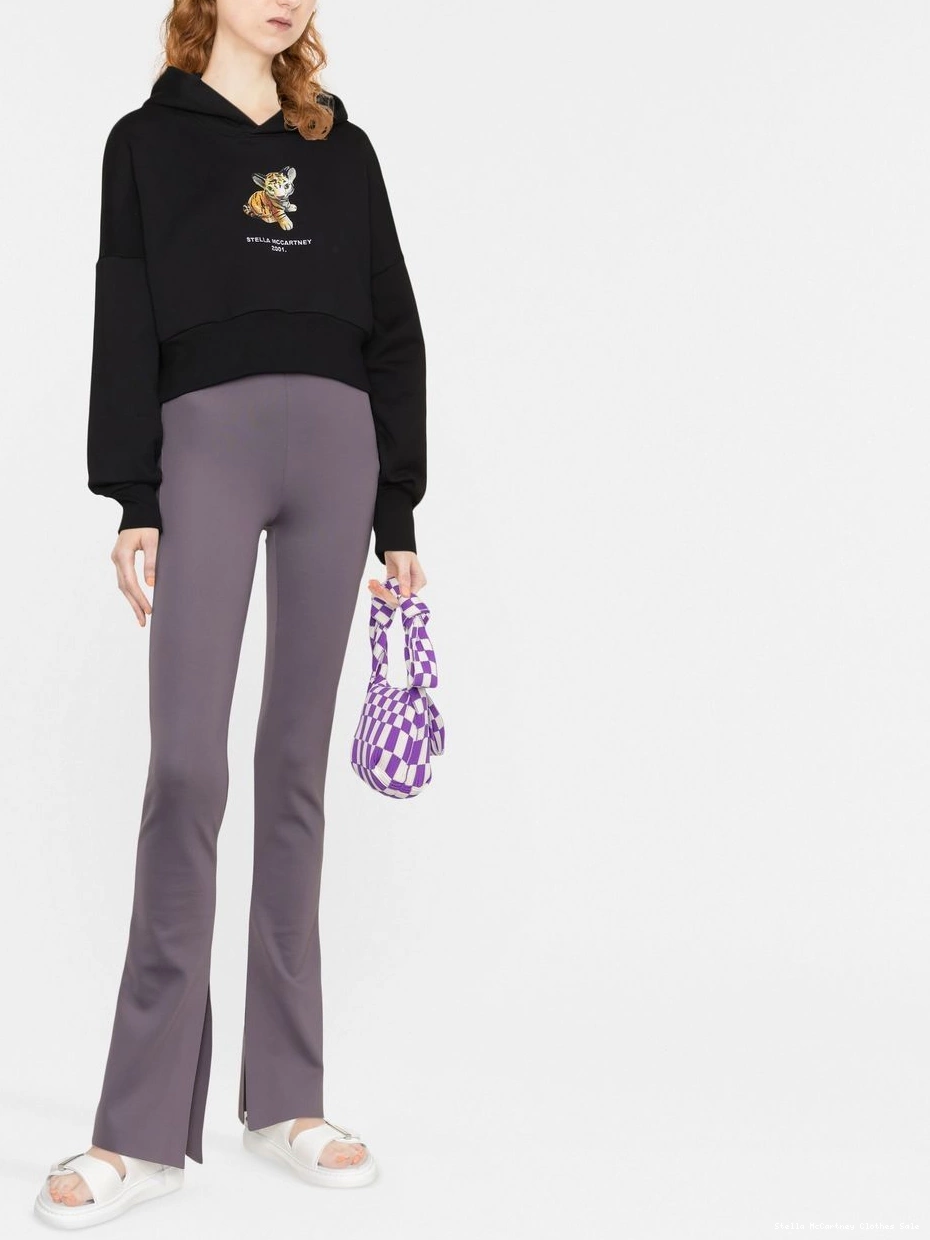 Cheap cropped Women hoodie Stella McCartney tiger-print 0430